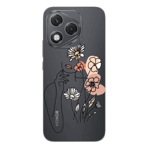 Honor 400 Lite Lady with Flowers Transparent Silicone TPU Θήκη